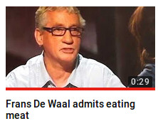 Frans de Waal admits eating meat